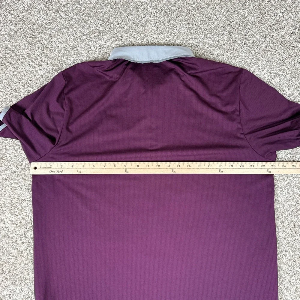 Adidas Polo Shirt Mens Large‎ Maroon Bandon Dunes Golf Climacool Short Sleeve